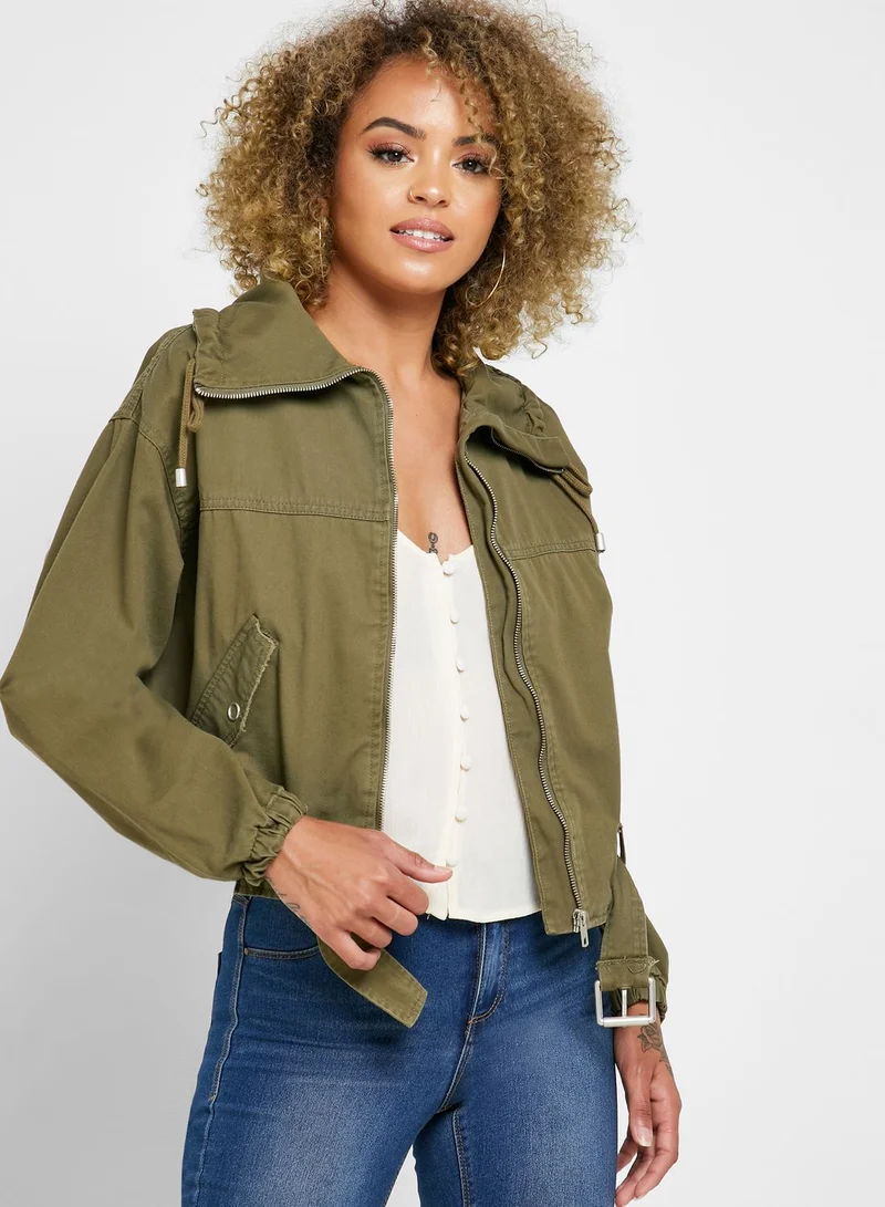 FOREVER 21 Buckle Detail Utility Jacket
