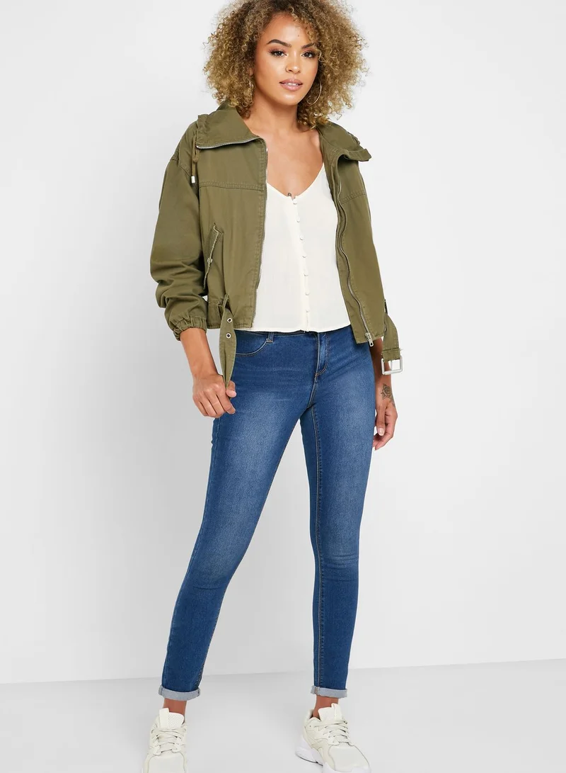 FOREVER 21 Buckle Detail Utility Jacket