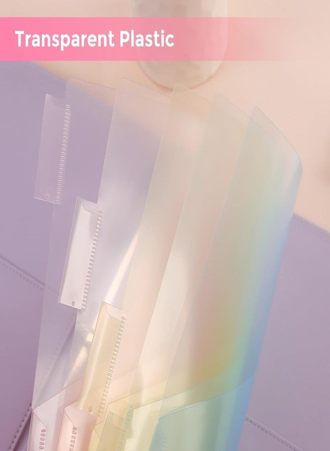 SKYDUE Plastic Binder Dividers with Two Pocket (Pink, 1pack) - Image 3