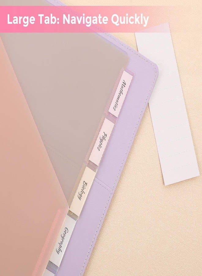 SKYDUE Plastic Binder Dividers with Two Pocket (Pink, 1pack) - Image 2