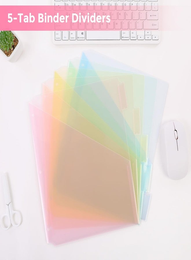SKYDUE Plastic Binder Dividers with Two Pocket (Pink, 1pack) - Image 4