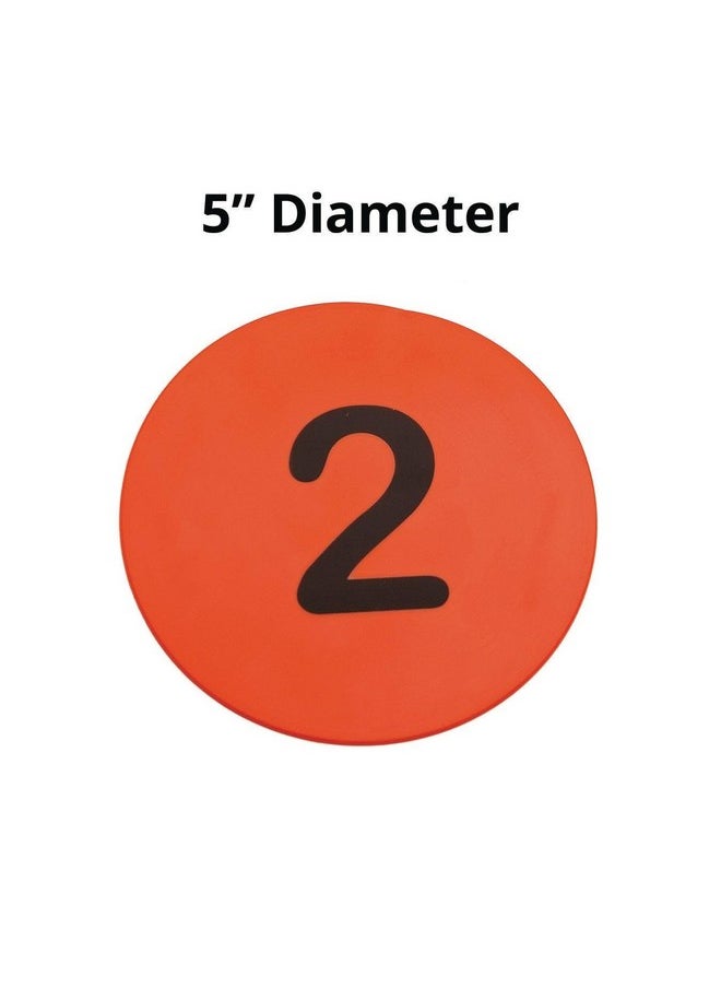 S&S Worldwide Spectrum 5" Numbered, Anti-Skid, Soft Round Vinyl Spot Markers For Pe/Gym Classes, Class Room Activities And Games, Assorted Colors. Pack Of 36.  - Image 4