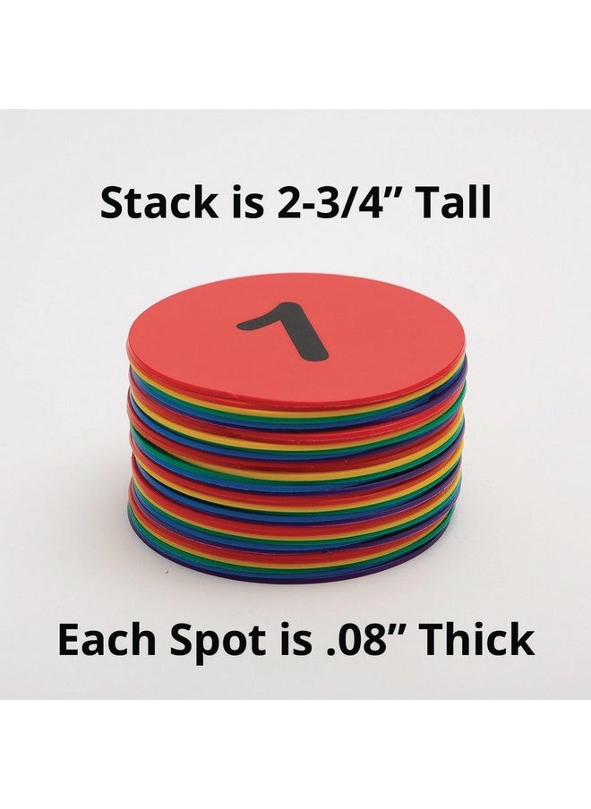 S&S Worldwide Spectrum 5" Numbered, Anti-Skid, Soft Round Vinyl Spot Markers For Pe/Gym Classes, Class Room Activities And Games, Assorted Colors. Pack Of 36.  - Image 5