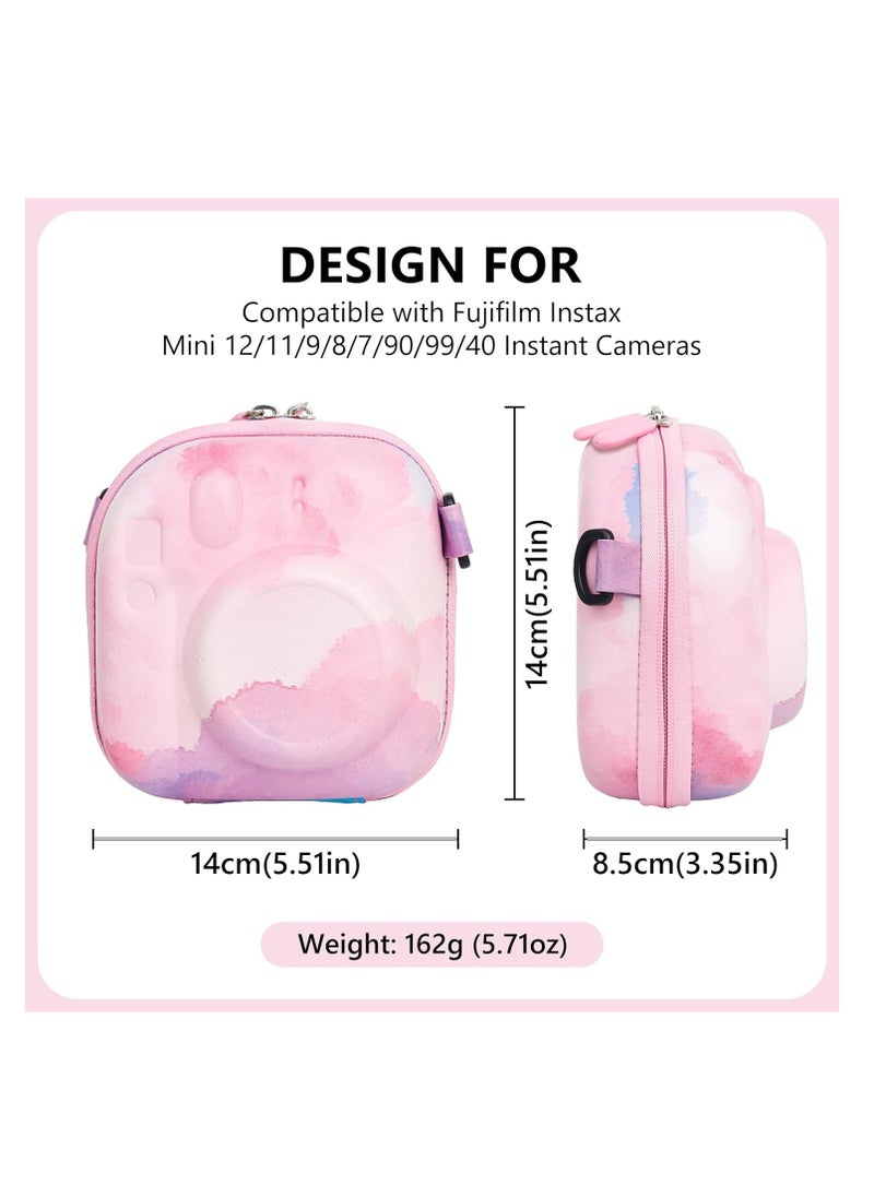 KASTWAVE - Hard EVA Camera Storage Case, Mini 12 Camera Case, Compatible with Fujifilm Instax Mini 12/11/9/8//7+/90/99/40, Colorful Protective Carrying Case with Shoulder Strap - Image 1