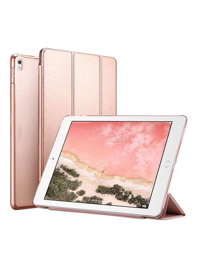 NIBEMINENT Yippee Color Series Slim-Fit Trifold Stand Smart Case Cover For Apple iPad Pro 12.9-Inch 2017 Rose Gold - Image 1