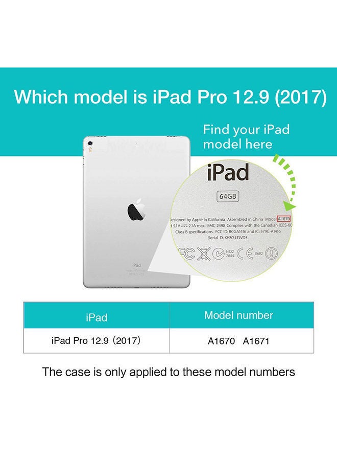 NIBEMINENT Yippee Color Series Slim-Fit Trifold Stand Smart Case Cover For Apple iPad Pro 12.9-Inch 2017 Rose Gold - Image 5