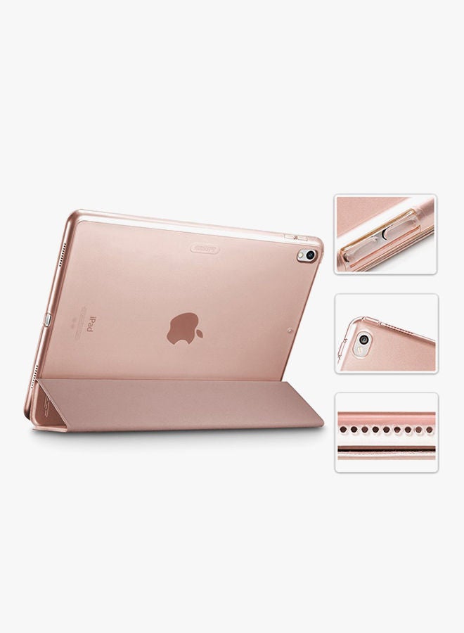 NIBEMINENT Yippee Color Series Slim-Fit Trifold Stand Smart Case Cover For Apple iPad Pro 12.9-Inch 2017 Rose Gold - Image 4
