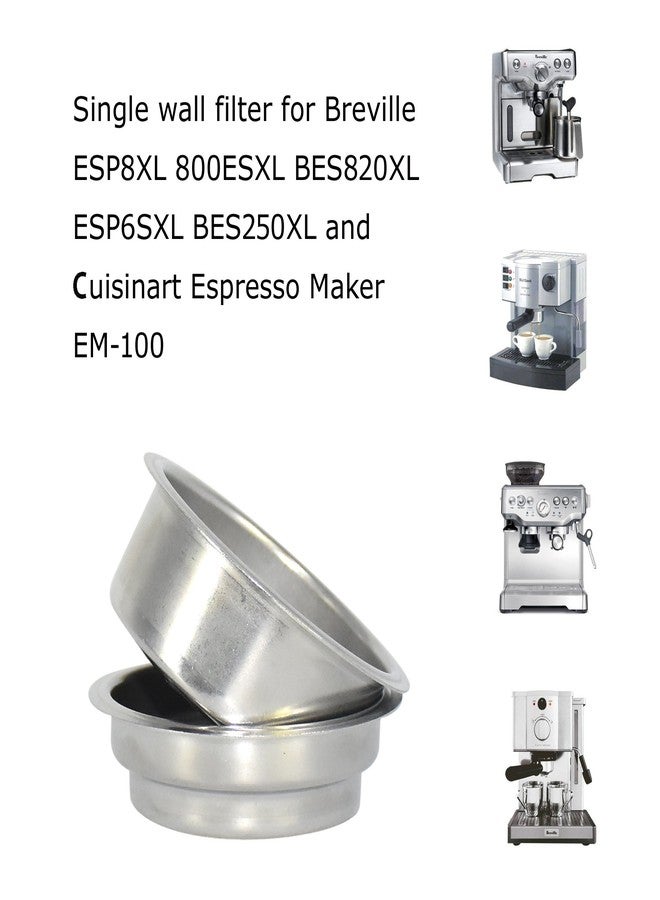 nicelucky 50mm Dual Wall Filter Basket Filter One Cup and BES820XL/205 Two Cup for Br ESP8XL 800ESXL BES820XL ESP6SXL BES250XL and Espresso Maker EM-100 (2 Pack) - Image 3