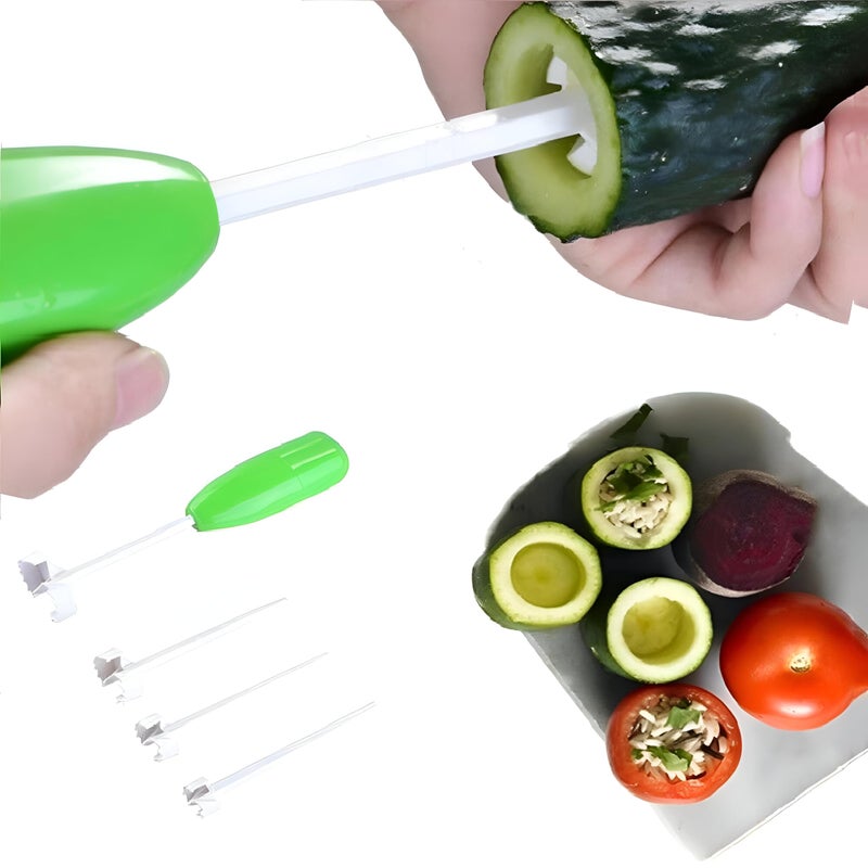 Fruit Corer - Versatile 4pcs Drill Set for Easy Hollowing of Fruits and Vegetables, Perfect for Stuffed Dishes and Environmentally Friendly Cooking - Image 5