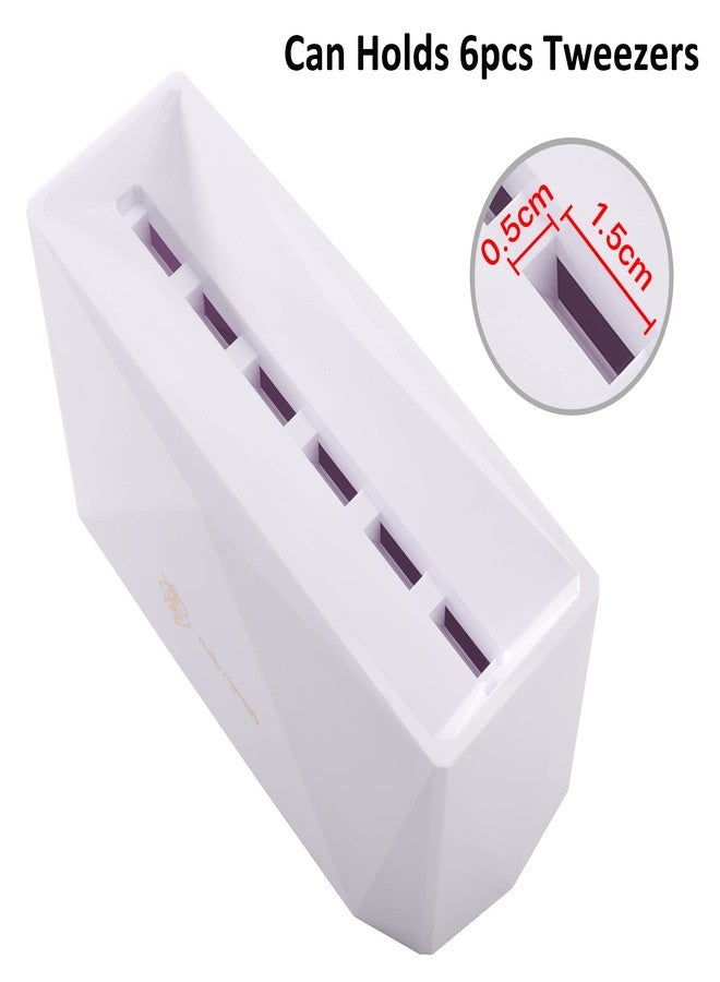 بريتي ميموري حامل ملاقط لمستلزمات تمديد الرموش من بريتي ميموري، 6 قطع، رف لعرض وتخزين أدوات وإكسسوارات المكياج، أبيض - Image 4