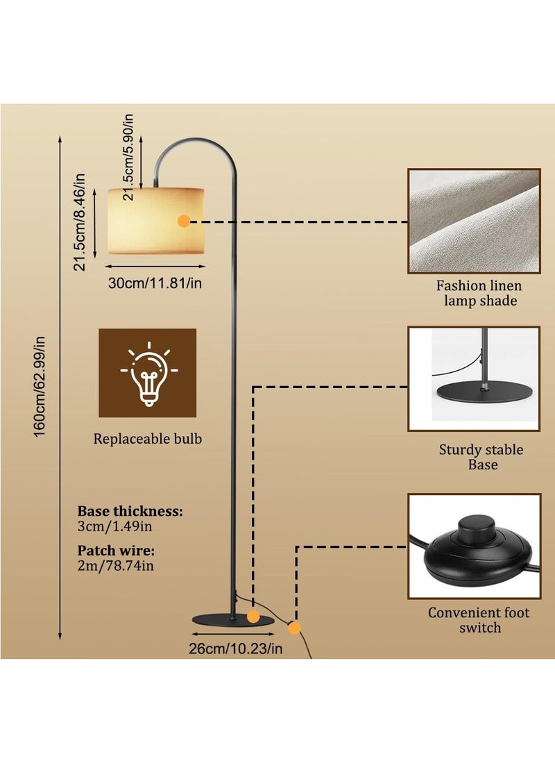 Necomi - LED Floor Lamp for Living Room , 3 Colour Temperature Floor Lamp with Foot Switch Modern Vertical Table Lamp Tall Floor Reading Lamp for Bedroom, Study, Office - Image 1