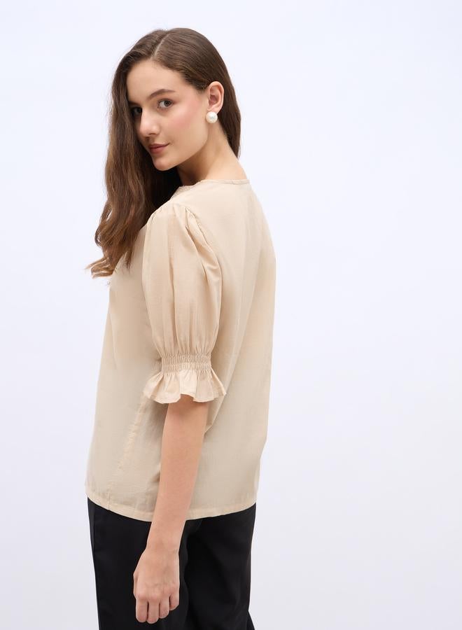 ستايلي قميص ستيلي مطرز بقصة عادية بأزرار - Image 5