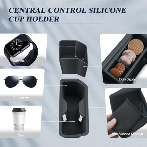 BIBIBO 2 Pack for 2025 Grand Highlander Silicon Central Control Cup Holder 2024-2026 Toyota Grand Highlander/2025 Grand Highlander Hybrid Control Insert Cup Holder 2025 Grand Highlander Accessories - Image 5