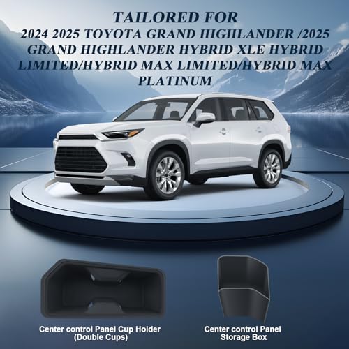 BIBIBO 2 Pack for 2025 Grand Highlander Silicon Central Control Cup Holder 2024-2026 Toyota Grand Highlander/2025 Grand Highlander Hybrid Control Insert Cup Holder 2025 Grand Highlander Accessories - Image 3