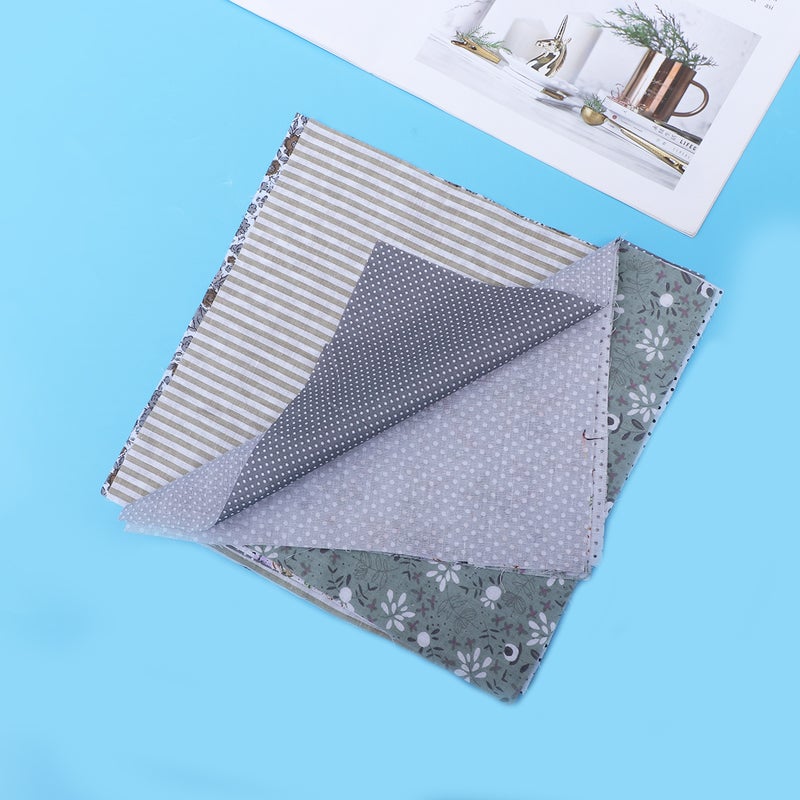 2 Bags 14pcs Cotton Printed Fabric Plain Weave Handmade Craft Fabric Bundle Patchwork Pre-Cut Quilt Squares for DIY Sewing Scrapbooking (Grey) - Image 1