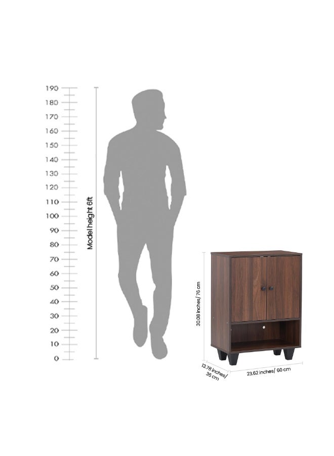 ROYALOAK Cosmos Shoe Rack with 2 Door Storage | Engineered Wood With Melamine Finish Shoe Rack | Sturdy Construction | 8MM Back Sheet For Better support | Optimized 350mm Depth for Ideal Fit - Image 5