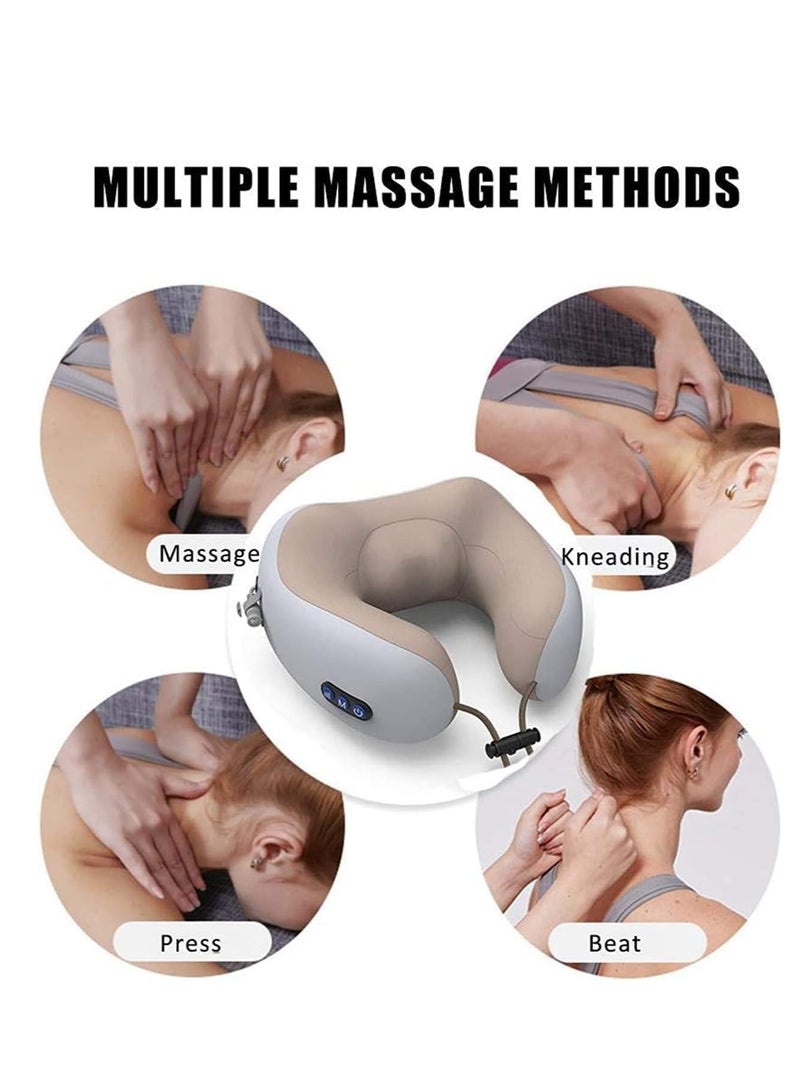 Rechargeable U Shaped Cervical Massage Pillow Neck Massager Vibration Pillow Multifunctional Shoulder and Electric for Relax Muscles Fatigue - Image 2