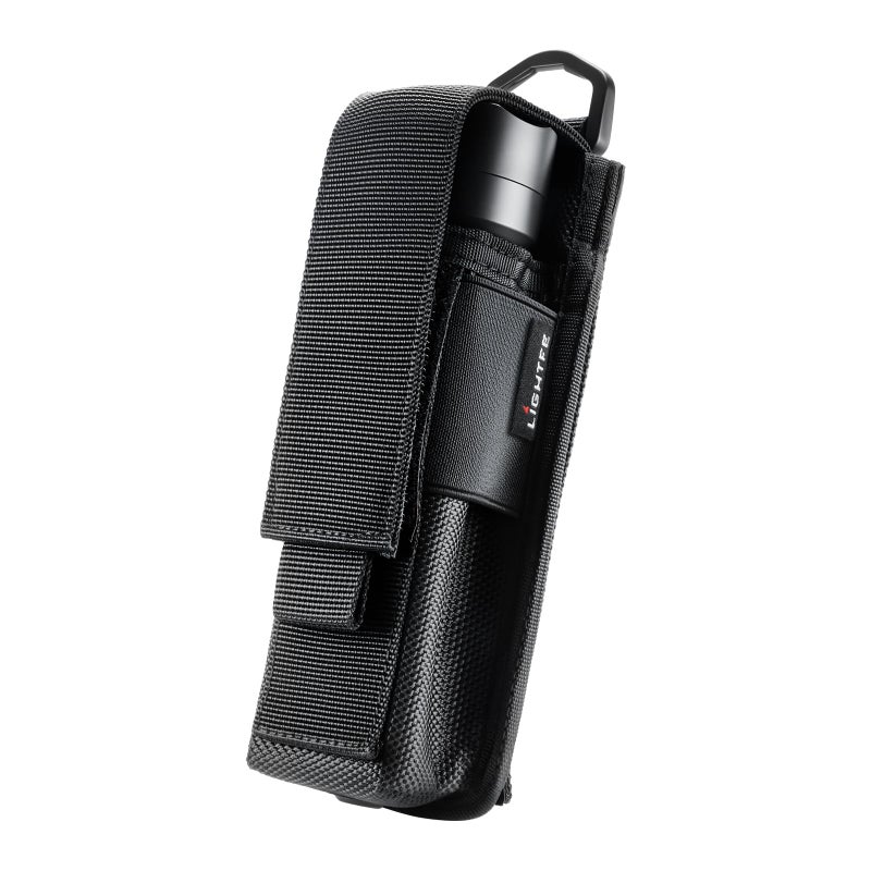 LIGHTFE Flashlight Holster Flashlight Holder Molle Torch Nylon Holster Pouch Suitable for Flashlights with a Maximum Diameter of 4.5CMï¼ˆ1.77 inches and a Length of 15CM-20CMï¼ˆ6-8 inches Black - Image 1