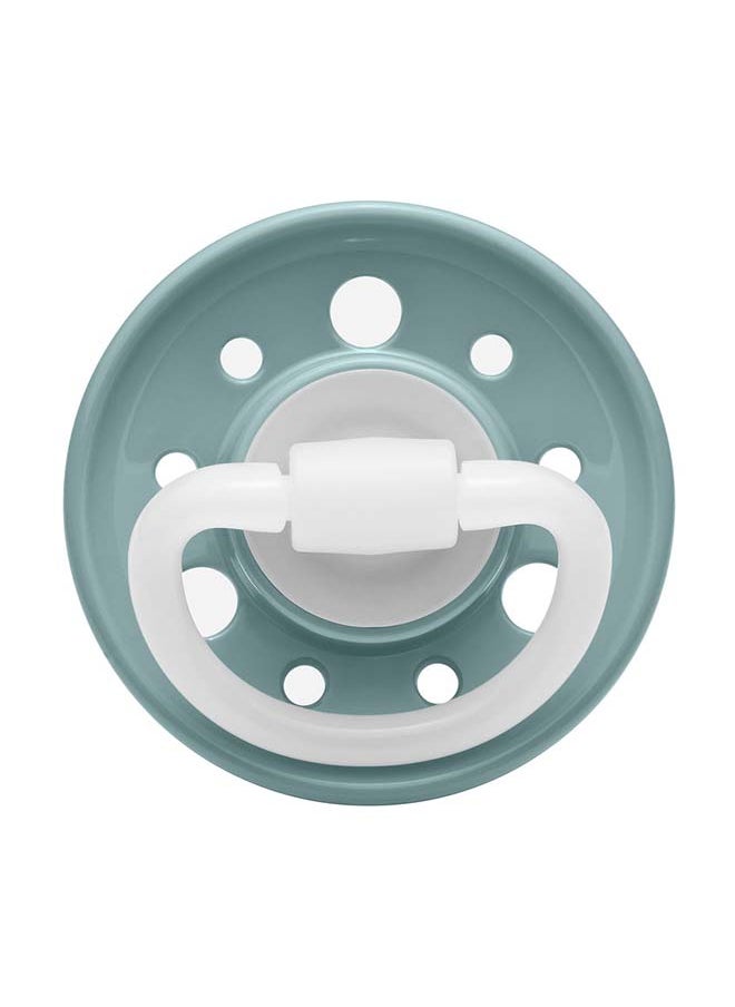 nip Cherry Round Latex Soother, Narrower Round Teat Cherry Shape, Nursing Friendly, Size 2, From 6 Months, Latex, Blue Grey And Dark Blue, Pack Of 2  - Image 2