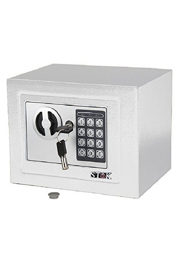 SToK (ST-ES1723-W) Small Electronic Safe - Secure Locker for Home and Office | Size: 23x17x17 cm | Keep Your Valuables Safe! - White (1 Year Offsite Warranty) - Image 1