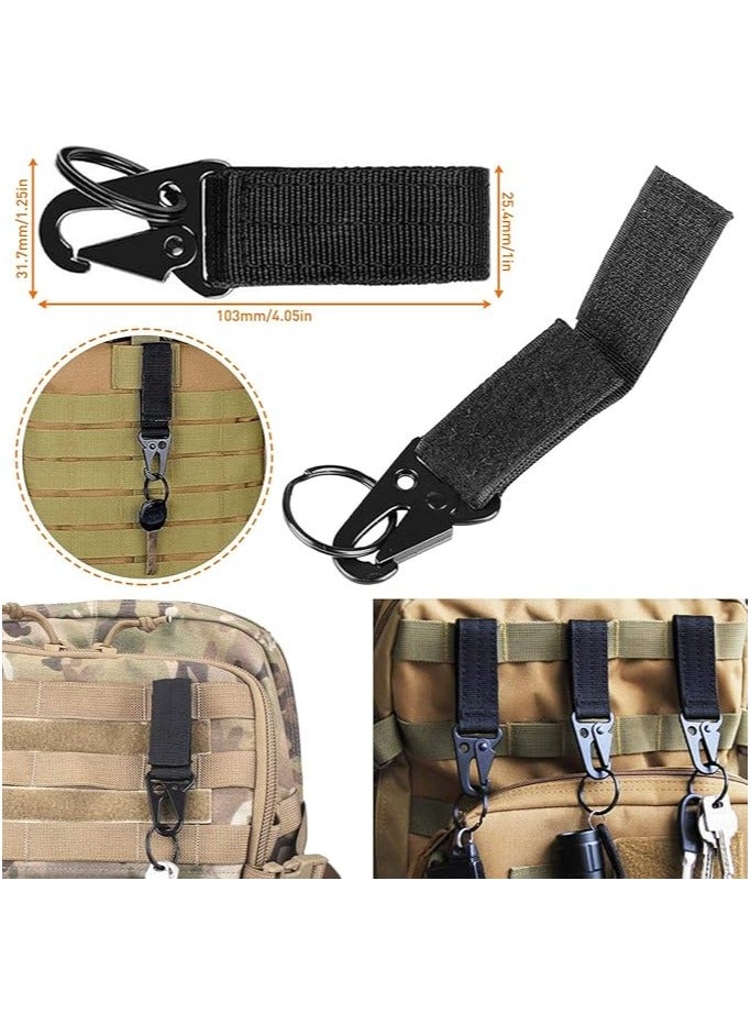 Green Tiger Molle Accessories Kit of 28 Attachments, Elastic Strings Strap, D-Ring Locking Gear Clip, for 30mm Webbing Strap Tactical Backpack Web Dominator (Black) - Image 3