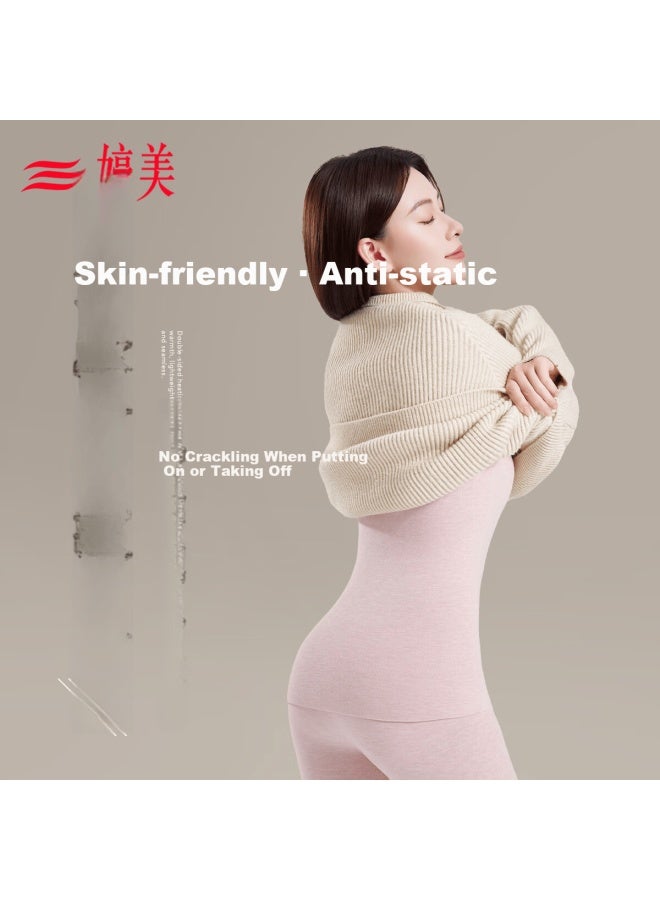 Gracewell 0 Polyester 10a Antibacterial Thermal Underwear Women Cashmere Silk Heating Fleece Autumn Winter Set - Image 3