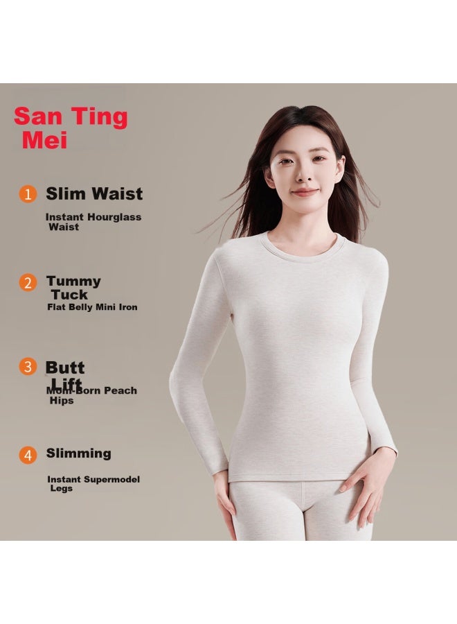 Gracewell 0 Polyester 10a Antibacterial Thermal Underwear Women Cashmere Silk Heating Fleece Autumn Winter Set - Image 4