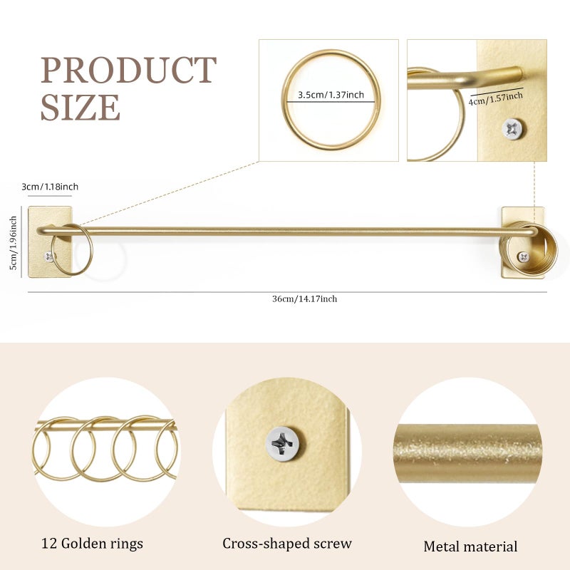 SNOWSTAR Metal Claw Clip Organizer Holder, Hair Clip Holder and Storage for Women and Girl,Claw Clips Hanger Display Hair Accessories for Wall Door Closet,Gold(1PCS) - Image 2