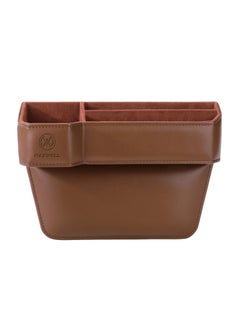 Maxwell Electronics Maxwell Drive Vault Car Seat Gap Seam Storage Box Cup Holder Additional Storage for Your Devices Like Mobile Phone Tablets Eyeglasses Wallet Money Coins Notebook Pen Organizer Keys Organizer (Brown)  - Image 1