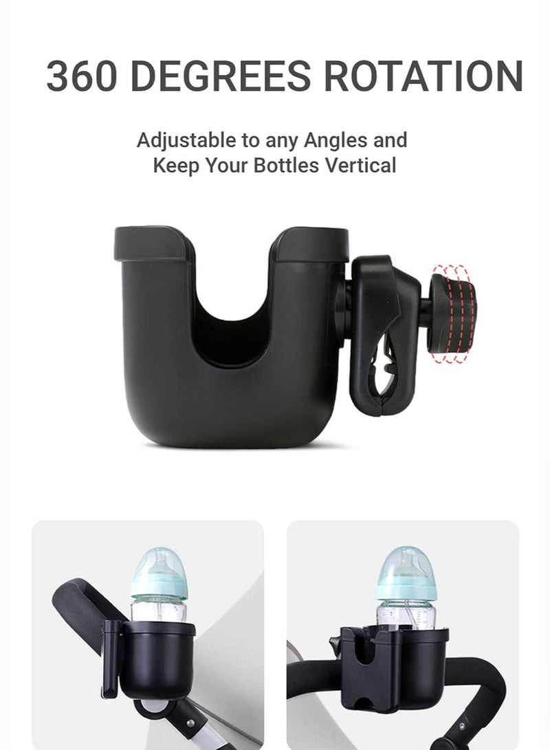 Daytoyz Universal Cup Holder, Stroller Cup Holder with Phone Holder, Stroller Accessories , Bike Water Bottle Holder for Boat, Treadmill, Wheelchair, Scooter, Trolleys - Image 4