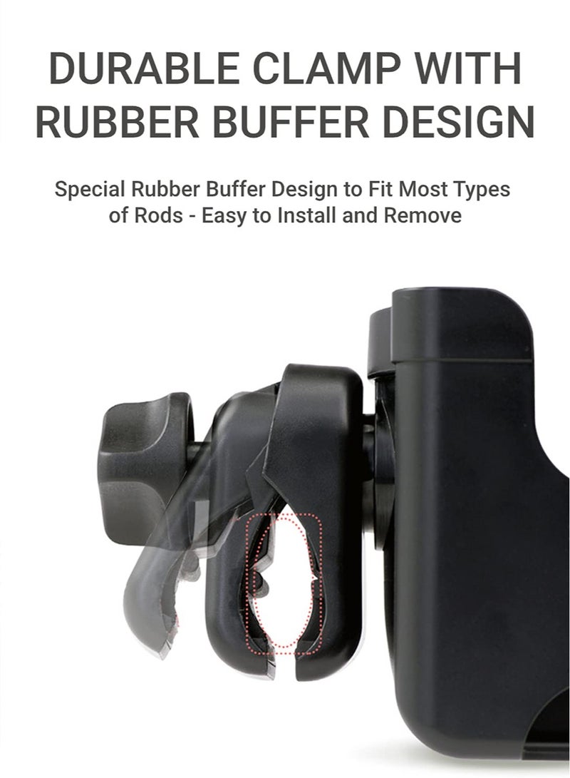 Daytoyz Universal Cup Holder, Stroller Cup Holder with Phone Holder, Stroller Accessories , Bike Water Bottle Holder for Boat, Treadmill, Wheelchair, Scooter, Trolleys - Image 5