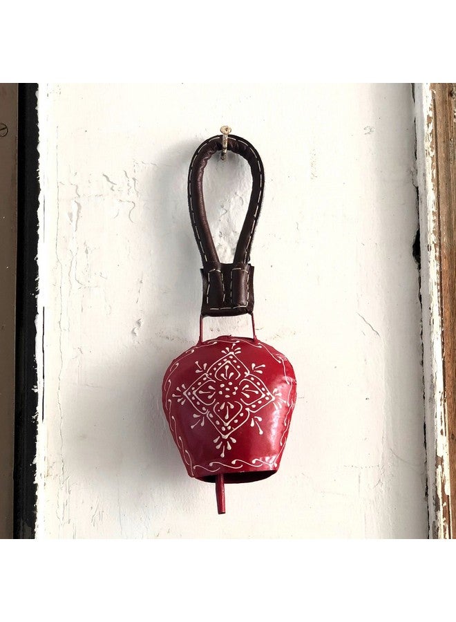 JASMEY HOMES | Medium Sized | 'Positive Vibes' Bell for Home Decor (Red) - Image 1