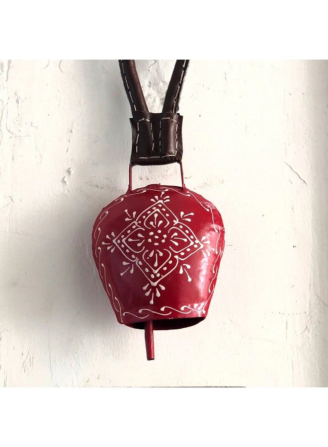 JASMEY HOMES | Medium Sized | 'Positive Vibes' Bell for Home Decor (Red) - Image 2