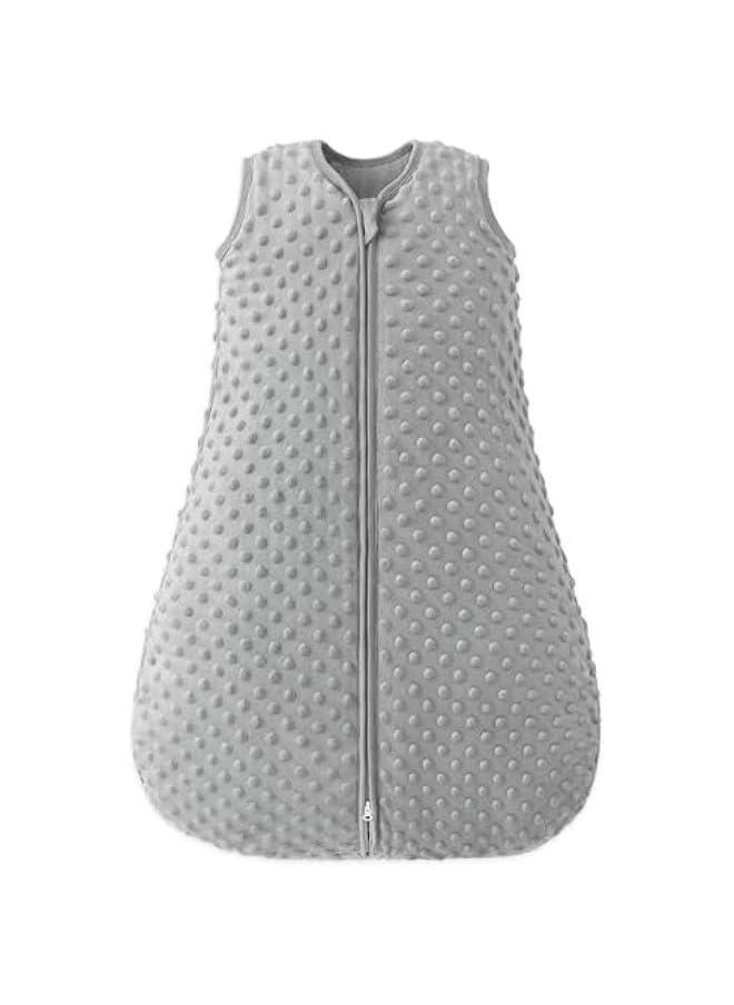 MIXDE Fleece Baby Sleep Sack 18-24 Months with Plush Dots, Winter Baby Wearable Blanket for Infant Toddler Sleeping Sack 2-Way Zipper Warm Sleepsack, Grey  - Image 1