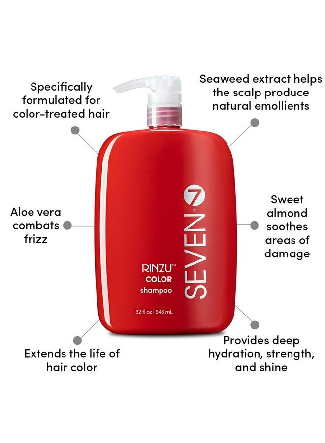 سيفين شامبو رينزو كولور للعناية بالشعر المصبوغ، خالٍ من الكبريتات، يرطب ويقوي ويطيل فترة الاحتفاظ باللون مع الصبار وفيتامين ب5 وبذور عباد الشمس للرجال والنساء، صنع في الولايات المتحدة الأمريكية، 32 أونصة - Image 3