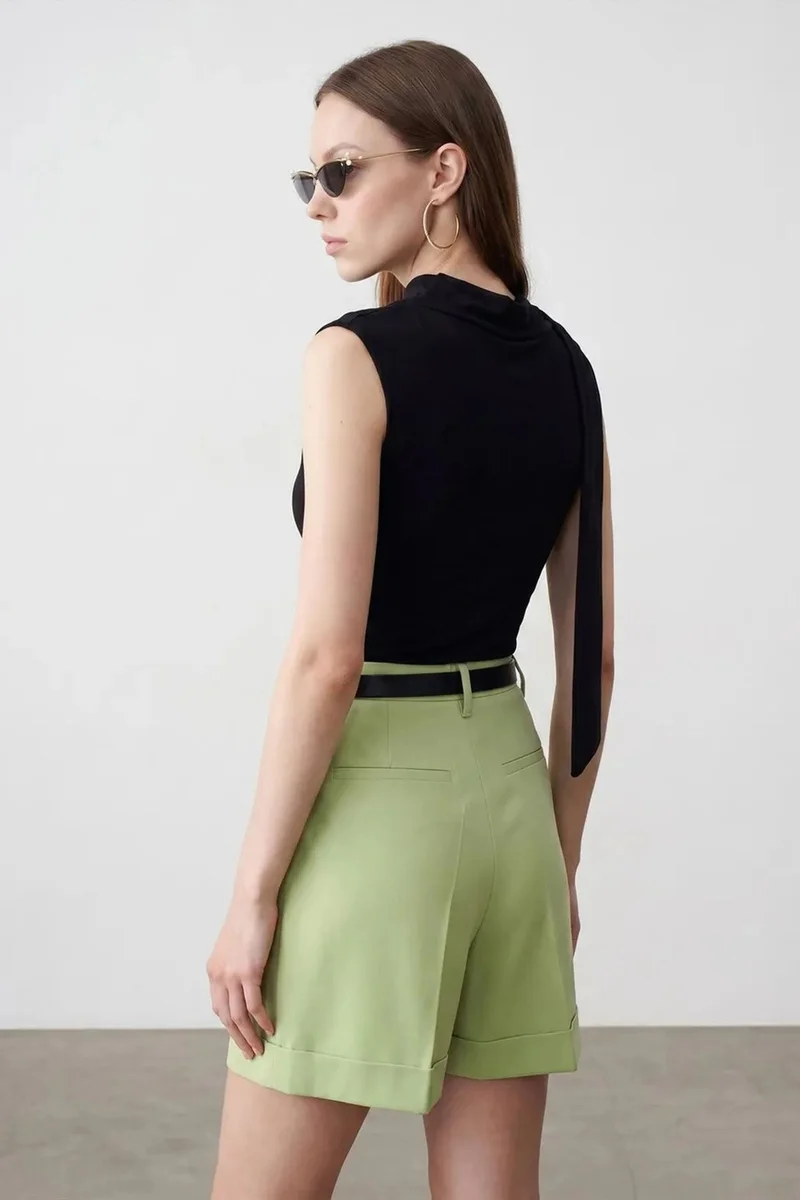 Dilvin Black DILVIN Sleeveless Cowl Neck Jersey Blouse for Women | Best Price UAE