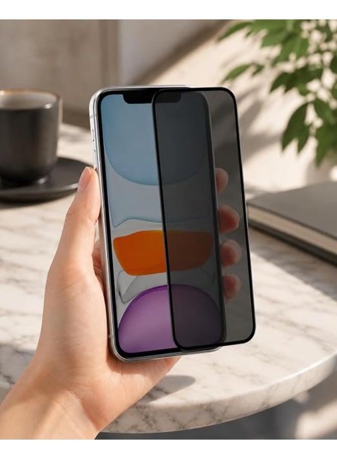 Privacy Screen Protector for iPhone 11/XR, Tempered Glass Anti-Spy Bubble Free Case Friendly Easy Installation Film for iPhone 11/XR, 6.1 Inch Black - Image 2