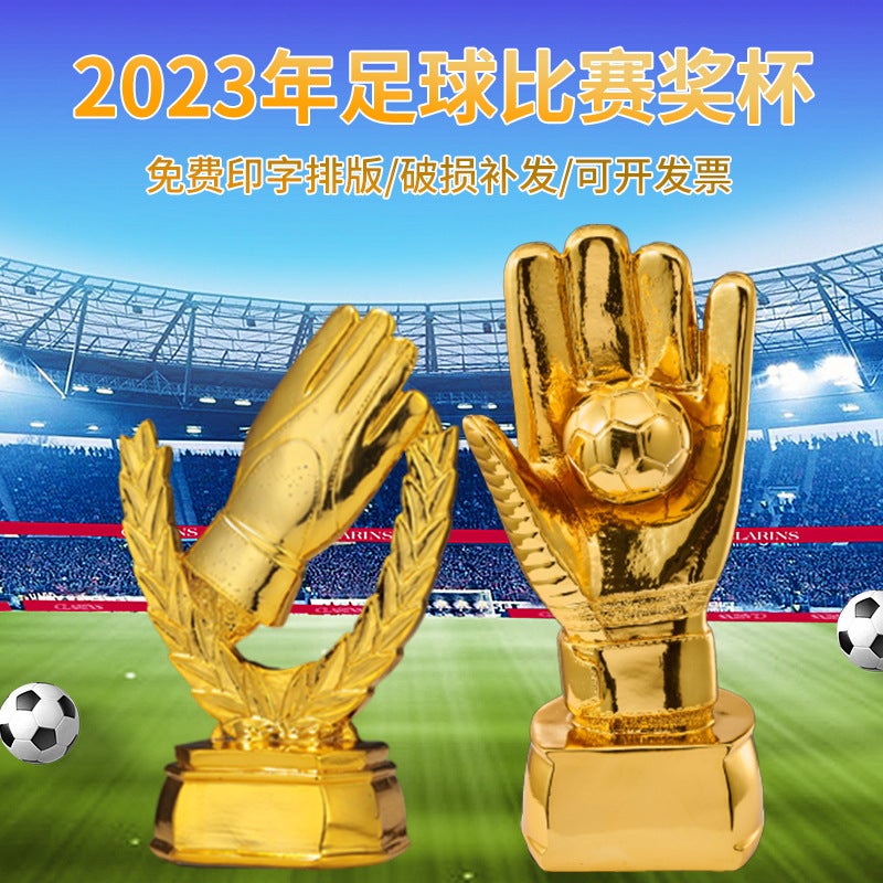 جائزة كأس أوروبي لحارس المرمى قفاز ذهبي راتنجي قابل للنقش - Image 3