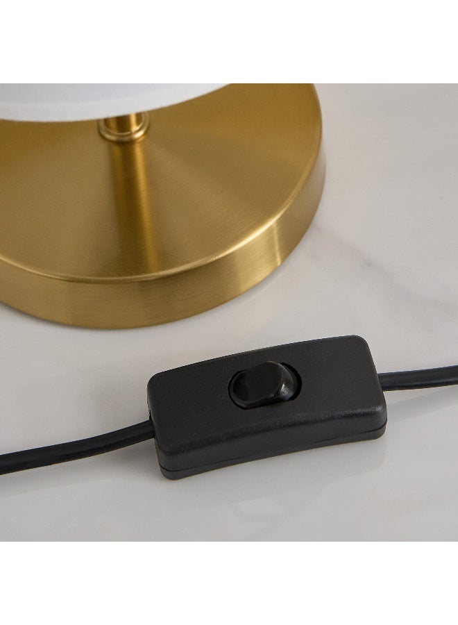 Home Box مصباح طاولة معدني غلين مع ظل من الكتان - 15x15x30 سم - Image 4