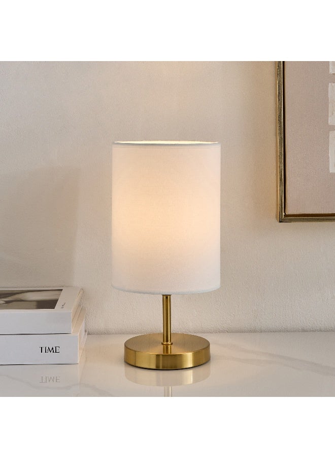 Home Box مصباح طاولة معدني غلين مع ظل من الكتان - 15x15x30 سم - Image 2