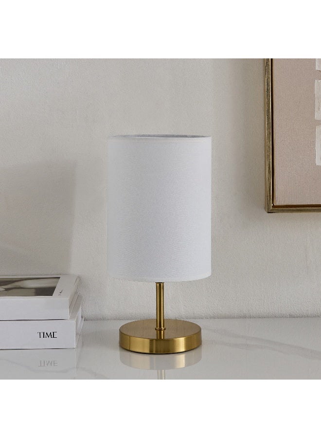 Home Box مصباح طاولة معدني غلين مع ظل من الكتان - 15x15x30 سم - Image 1