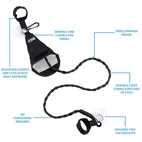Lewis N. Clark Adjustable Latex Clothesline For Hotel Travel, Camping + Laundry Room, No Safety Pins Needed, Small Enough To Store In Laundry Basket, Backpack, Or Camping Gear - Image 2