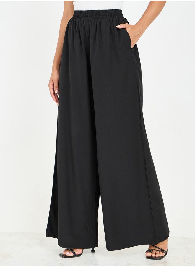 Styli Solid High Rise Wide Leg Pants  - Image 1