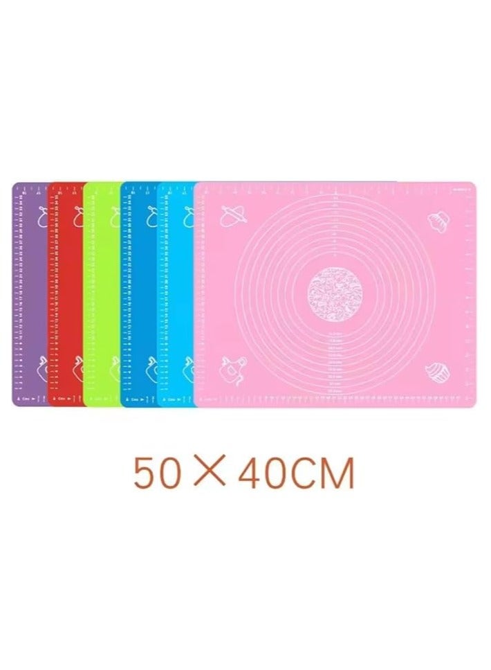 Large Silicone Dough Mat - With Sizes For Rolling Pizza And Pastry - 50 x 40 cm - Color Changing  - Image 3