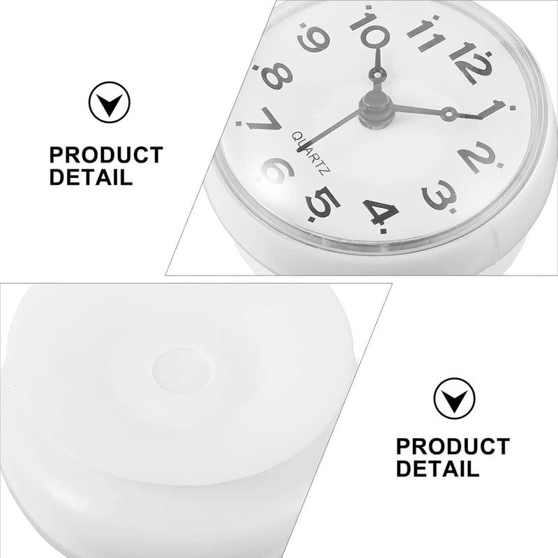 Bathroom Shower Suction Cup Wall Clock Silent Waterproof Clock Quality Quartz Clock (White) - Image 5