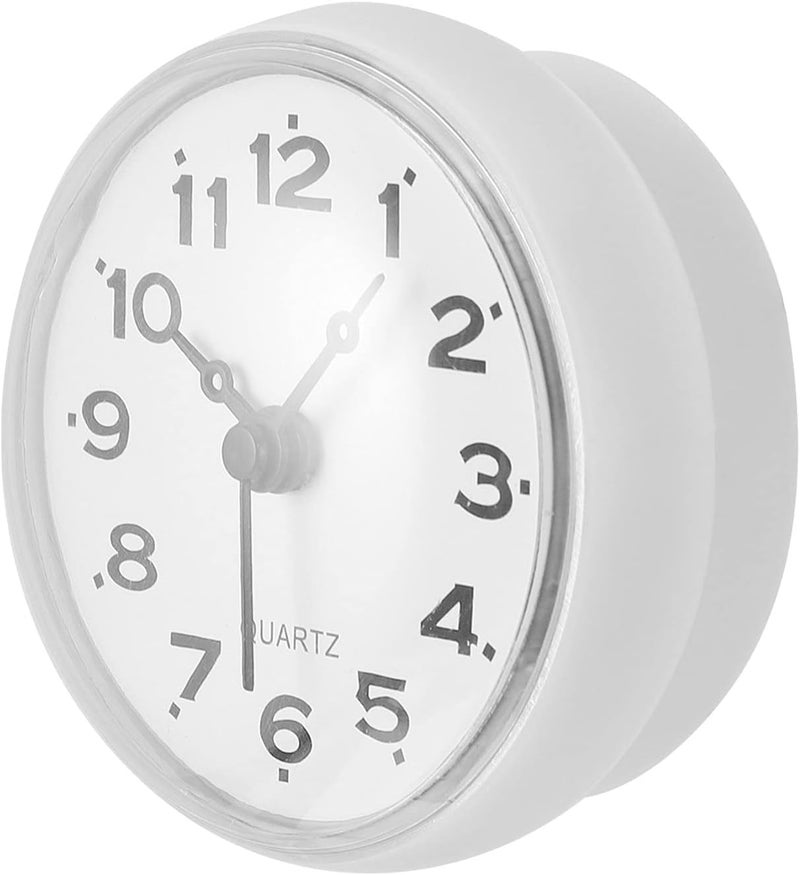 Bathroom Shower Suction Cup Wall Clock Silent Waterproof Clock Quality Quartz Clock (White) - Image 3