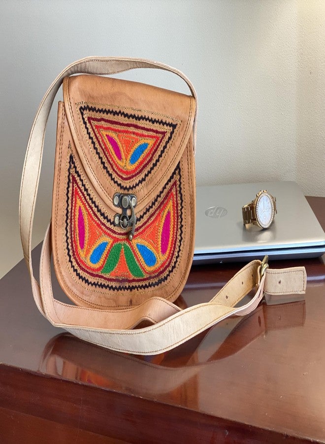 Craftonus India Hand Bags Medium Size For Women Stylish Hand embroidery | Leather Bag Inside Is Canvas Material 13 - Image 4