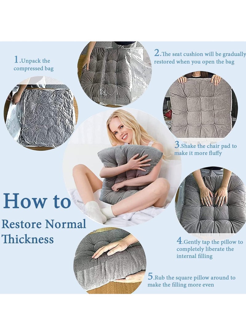 Brushed Chair Cushion, Cushion, Thickened Dining Chair Cushion, Office Computer Chair Cushion, Student Cushion, Tatami Cushion, Dining Chair Cushion, Soft Square Chair Cushion With Straps - Image 4