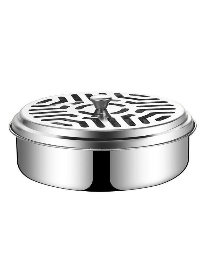 Mosquito-repellent Incense Tray Portable Outdoor Aromatherapy Sandalwood Tray Holder Fireproof Mosquito-repellent Incense Stove Shelf Household Stainless Steel Mosquito-repellent Incense Box-Specification:Mosquito Coil Tray [with Lid]  - Image 5
