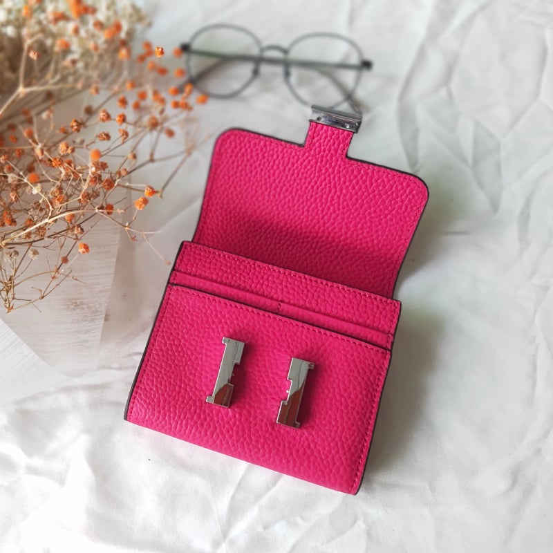 Top Layer Cowhide Short Womens Wallet 2025 New Fashion Genuine Leather Wallet Multifunctional Shoulder Crossbody Handbag rose red
